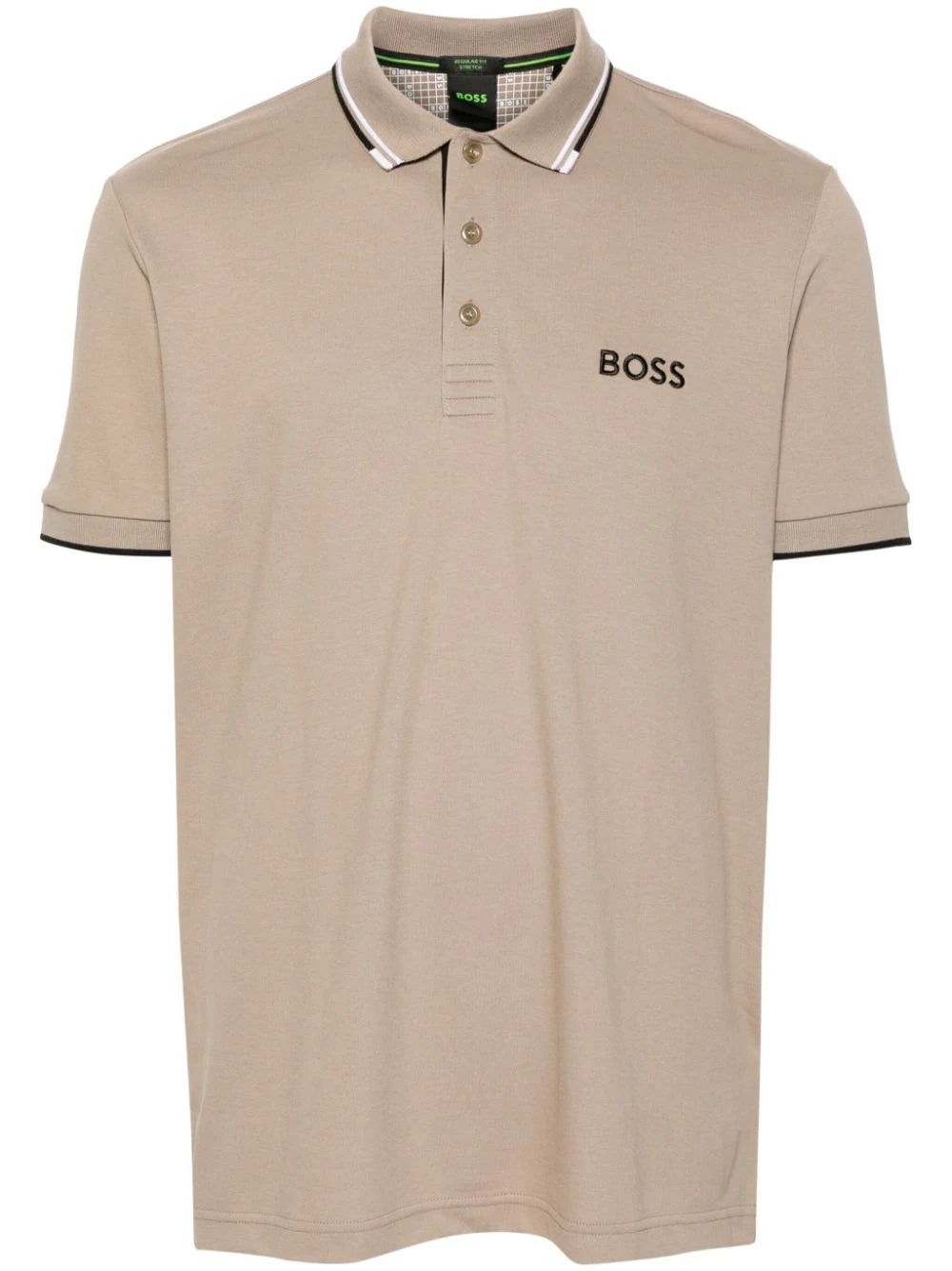 BOSS  logo-embroidered jersey polo shirt