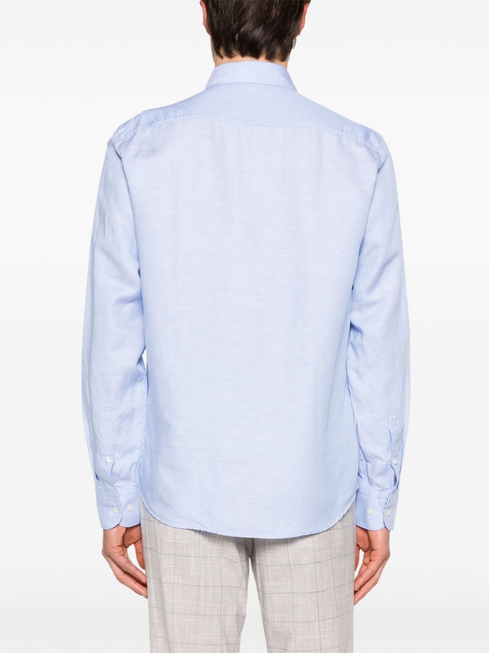 BOSS long-sleeve linen blend shirt