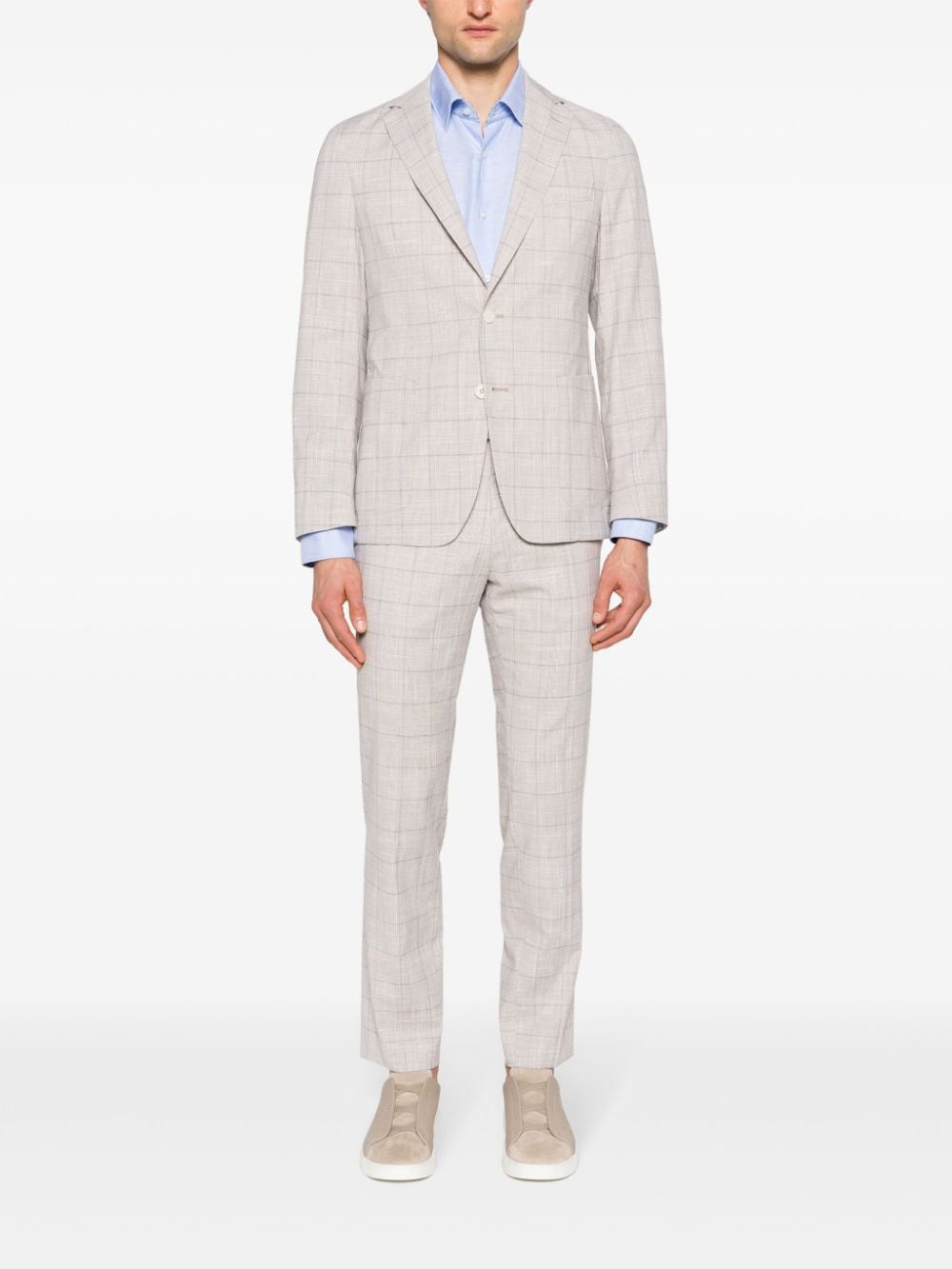 BOSS long-sleeve linen blend shirt