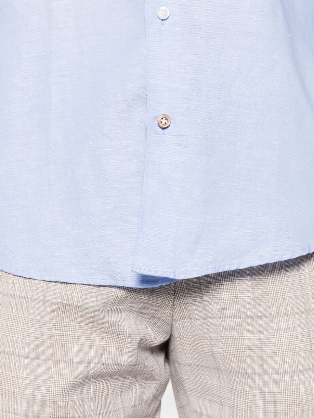 BOSS long-sleeve linen blend shirt