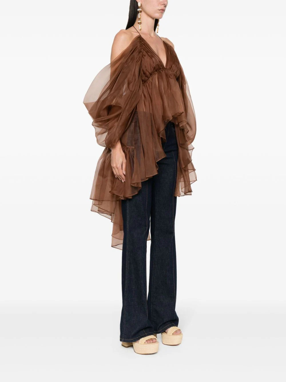 ZIMMERMANN  sheer silk ruffled blouse
