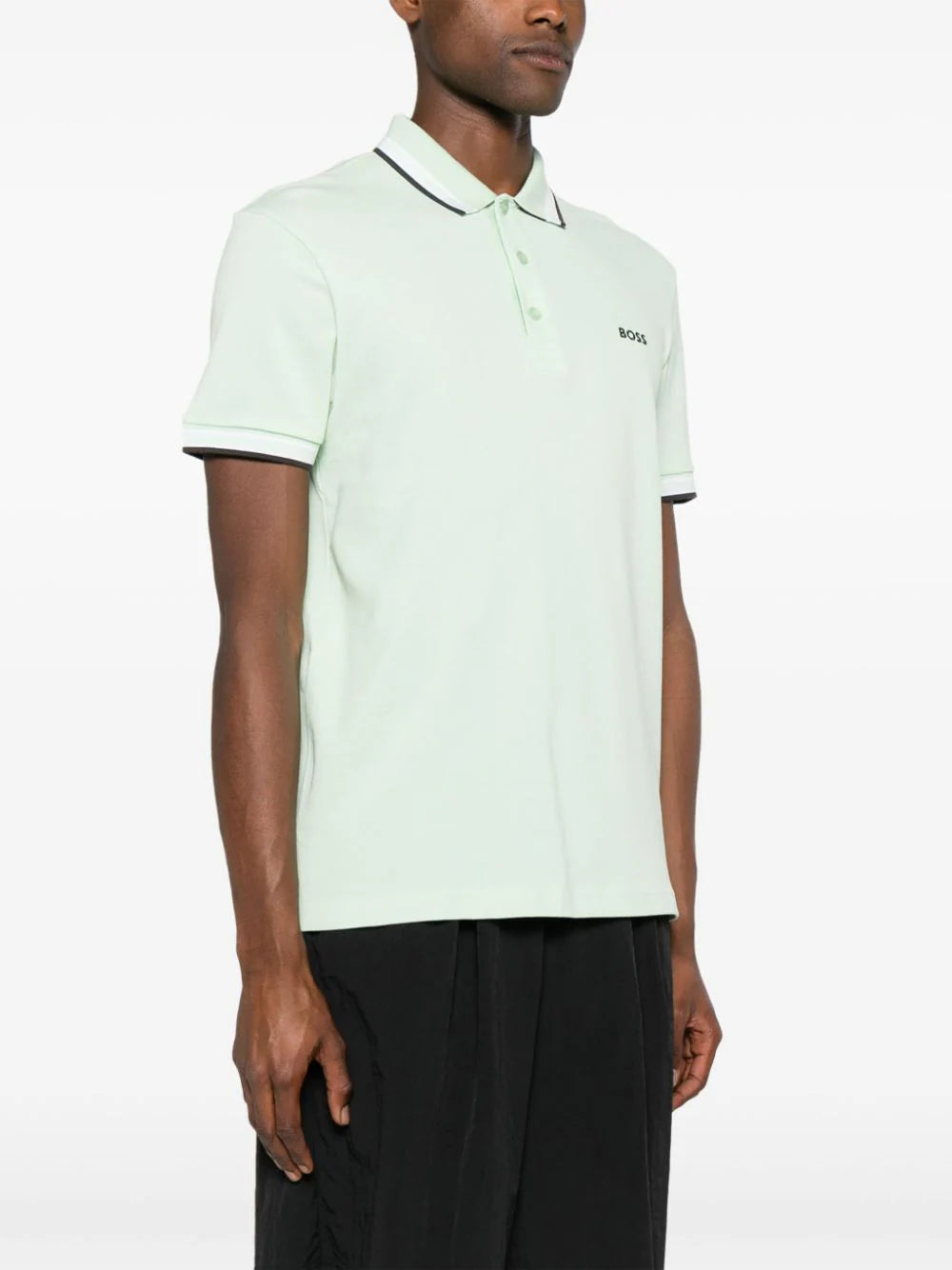 BOSS  logo-embroidered cotton polo shirt