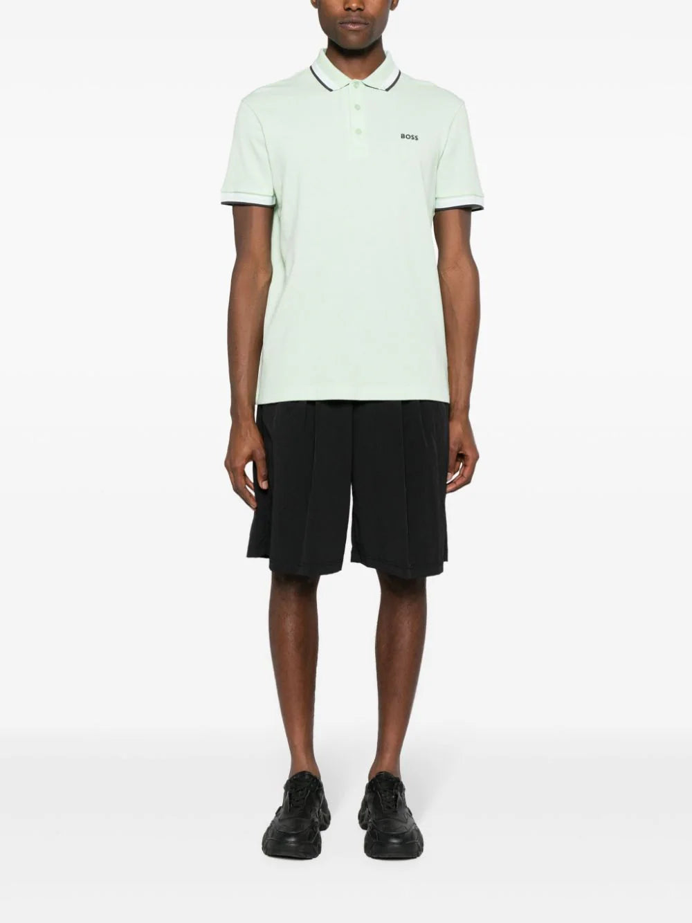 BOSS  logo-embroidered cotton polo shirt