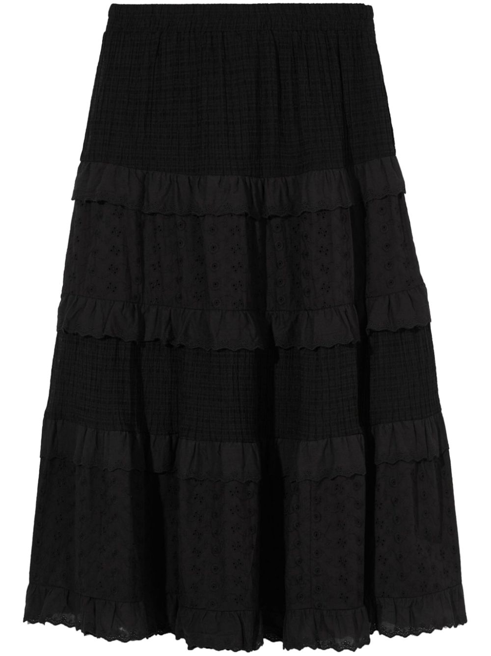b+ab  tiered lace-panel maxi skirt
