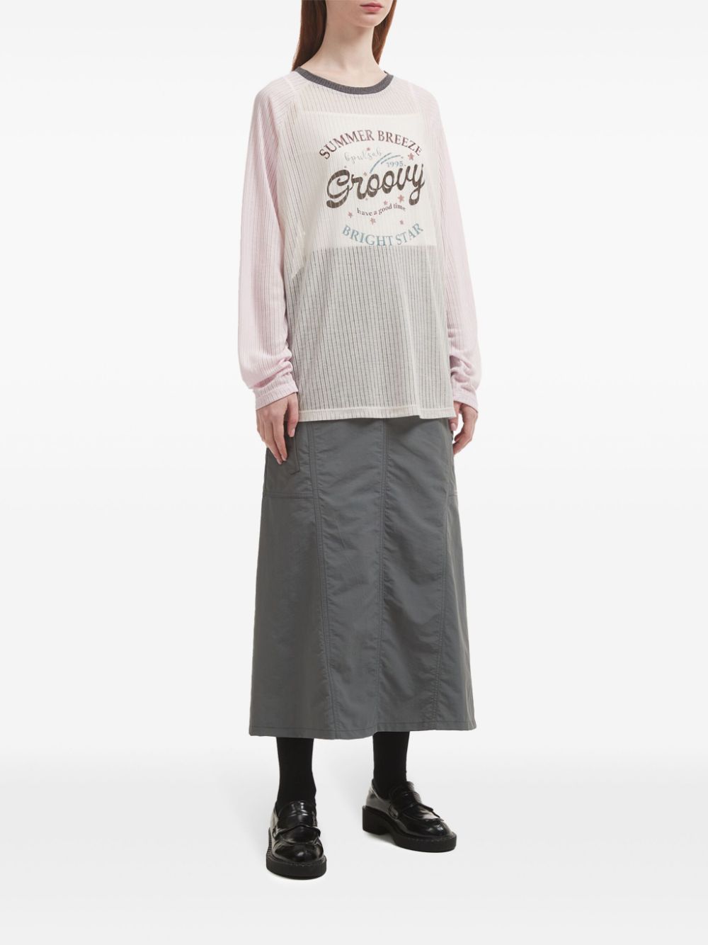 b+ab  high-waisted cargo midi skirt