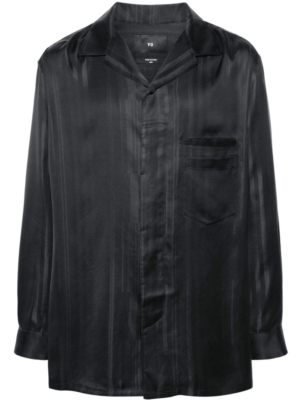 Y-3 x Adidas striped satin-finish shirt