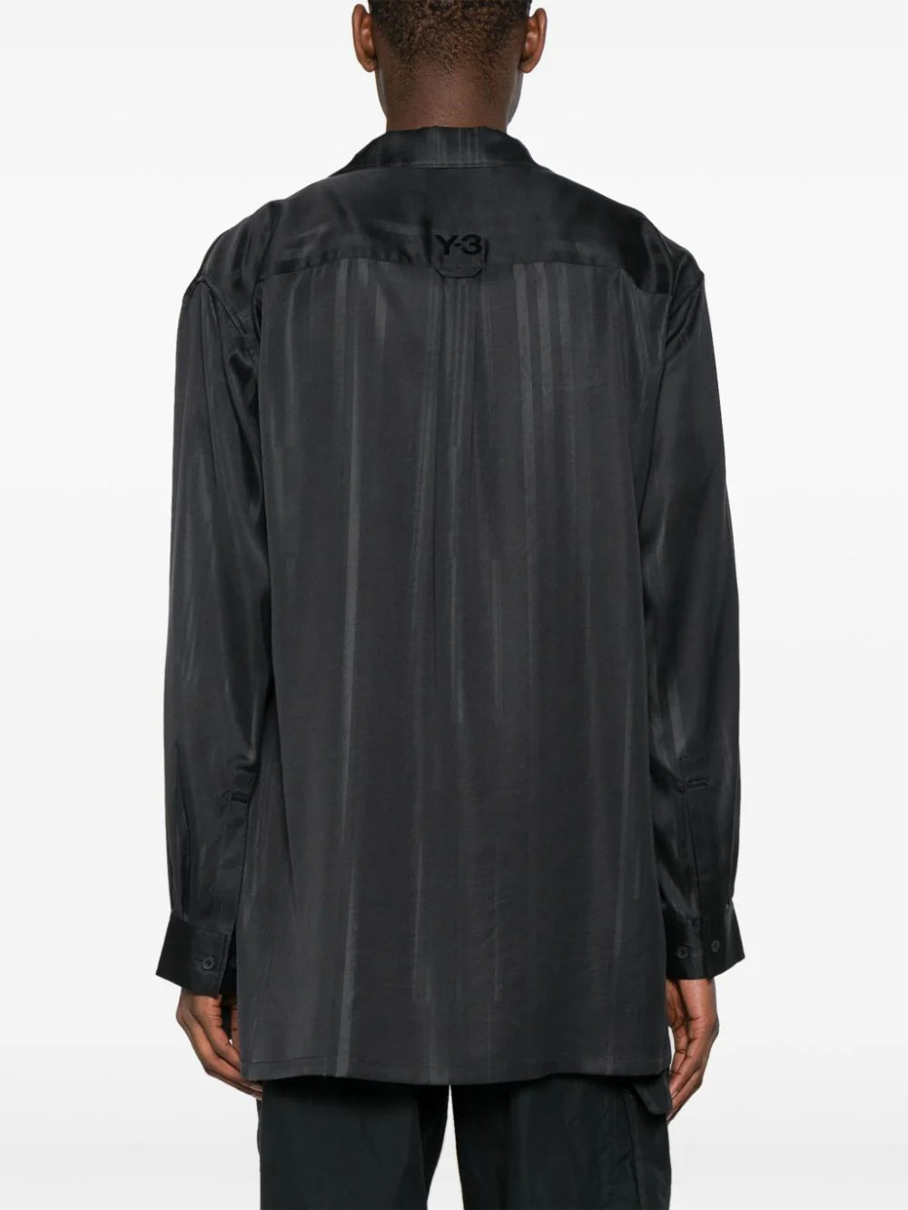 Y-3 x Adidas striped satin-finish shirt