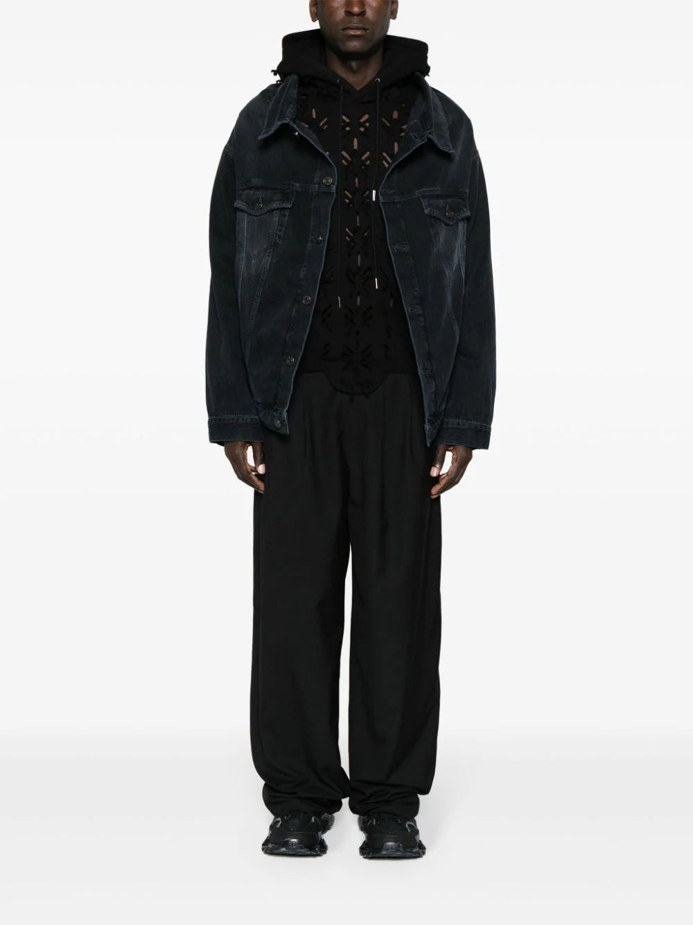 Balenciaga  off-shoulder denim jacket