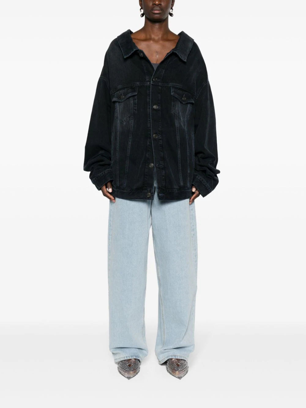 Balenciaga  off-shoulder denim jacket