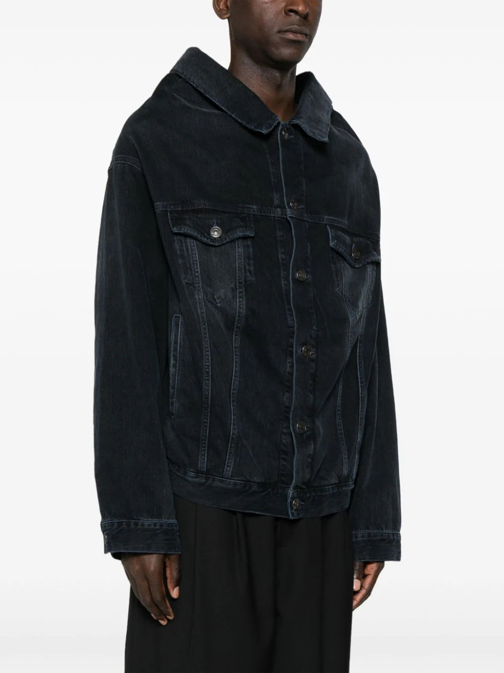 Balenciaga  off-shoulder denim jacket