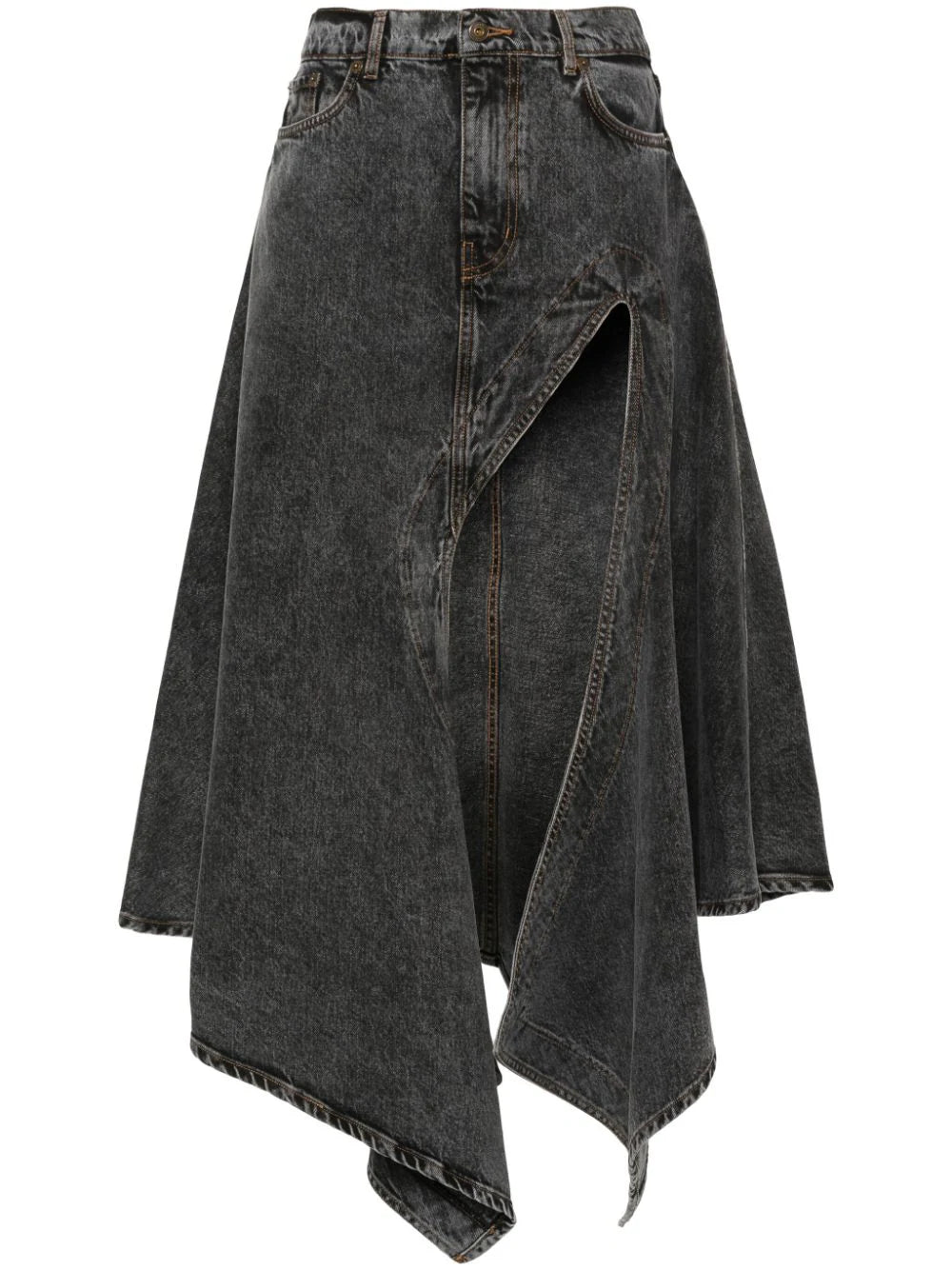 Y/Project  asymmetric denim maxi skirt