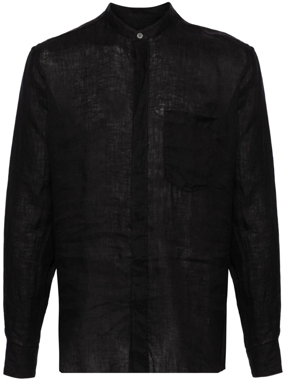 Zegna  band-collar linen shirt