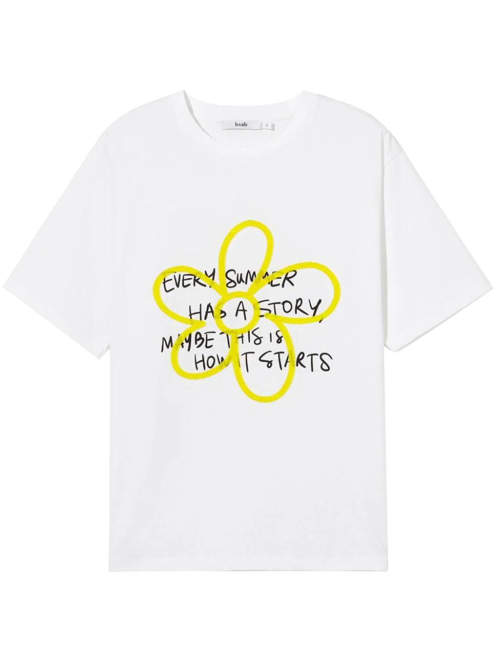 b+ab  slogan-floral print T-shirt
