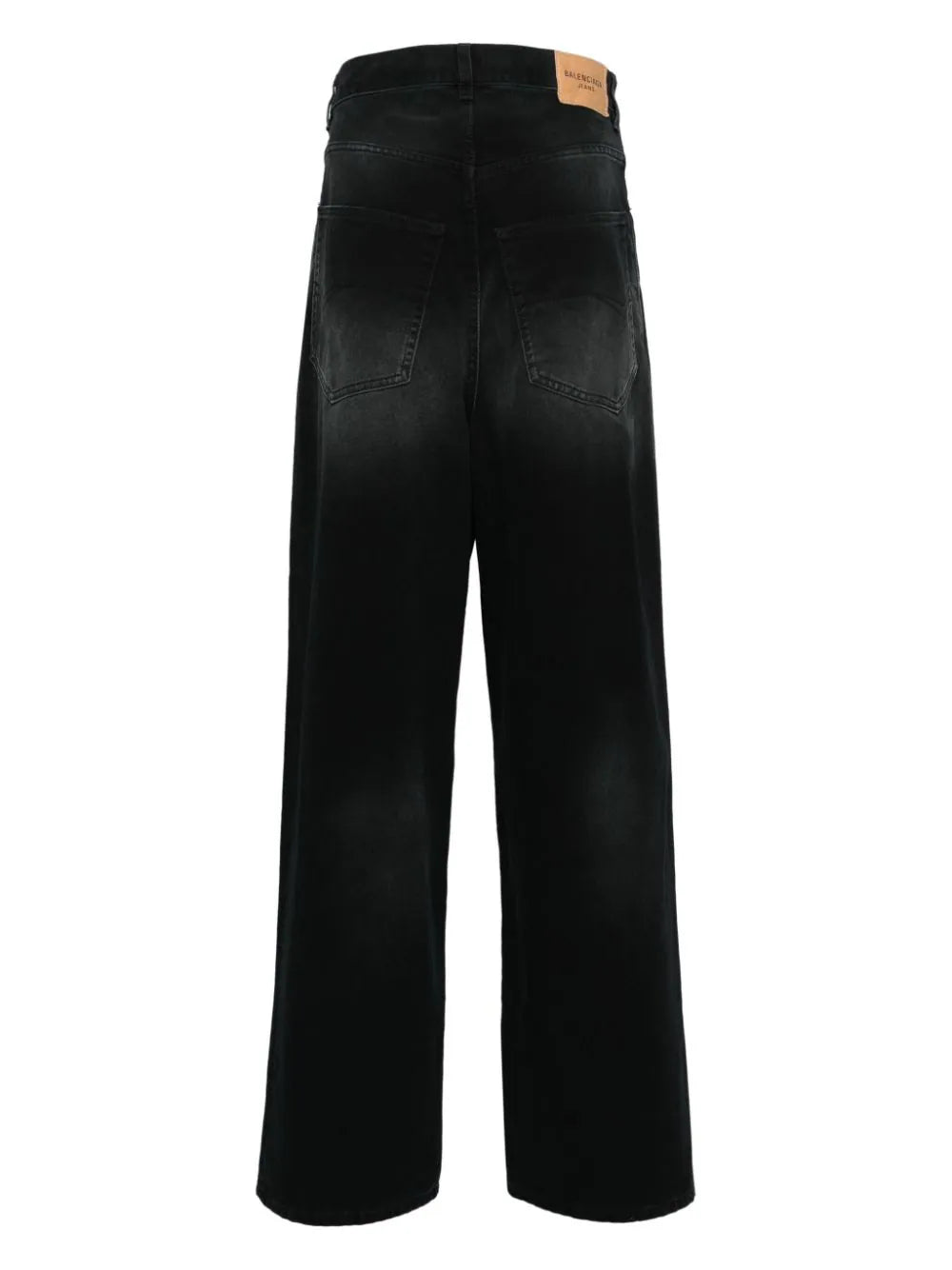 Balenciaga Denim Size Sticker mid-rise wide-leg jeans