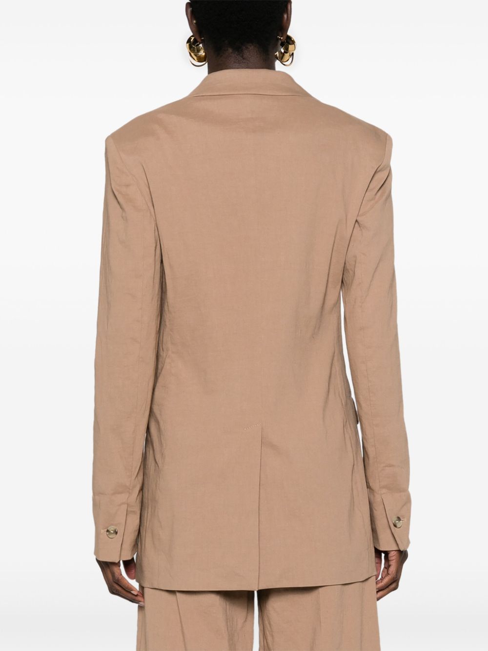 BOSS  single-breasted linen-blend blazer