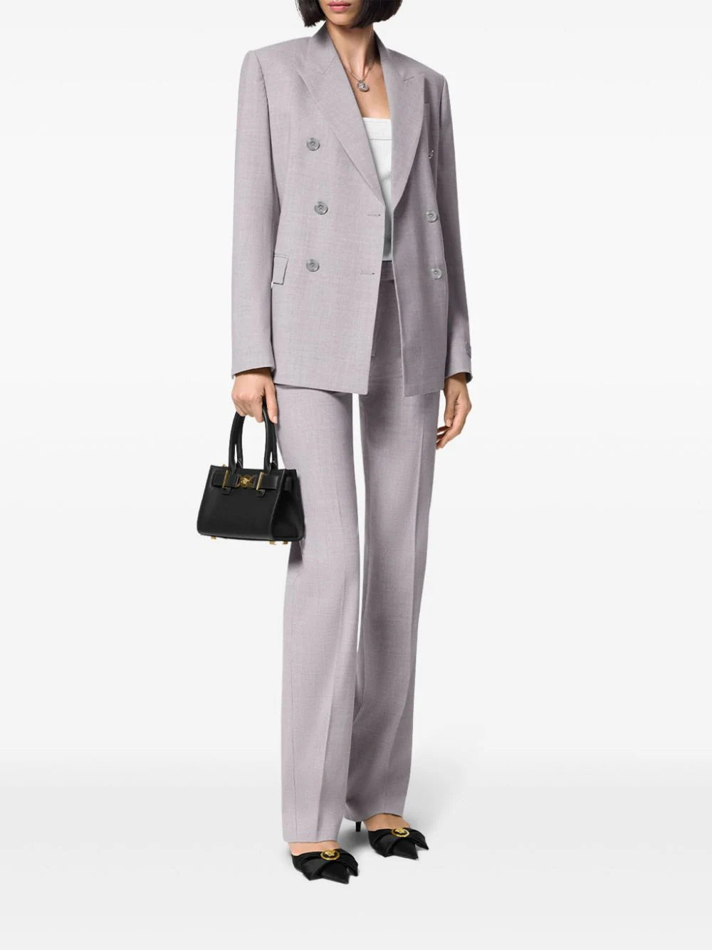Versace  double-breasted chambray blazer