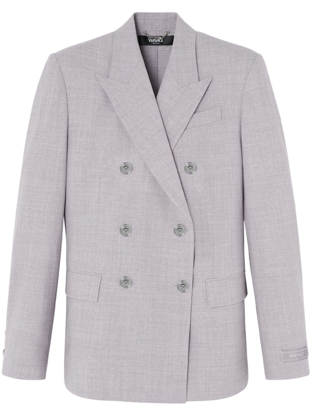 Versace  double-breasted chambray blazer