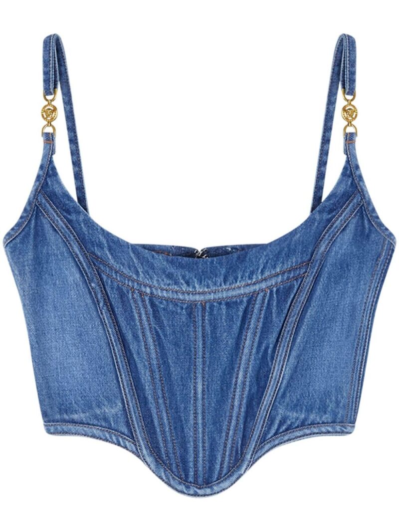 Versace  Medusa '95 denim corset top