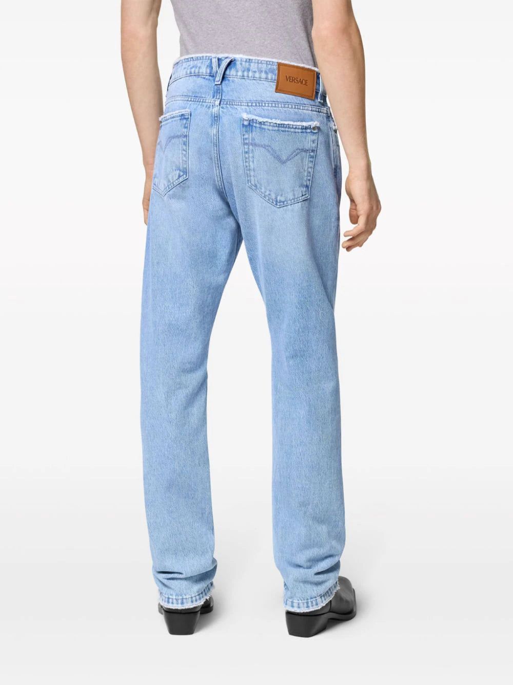 Versace frayed straight-leg jeans