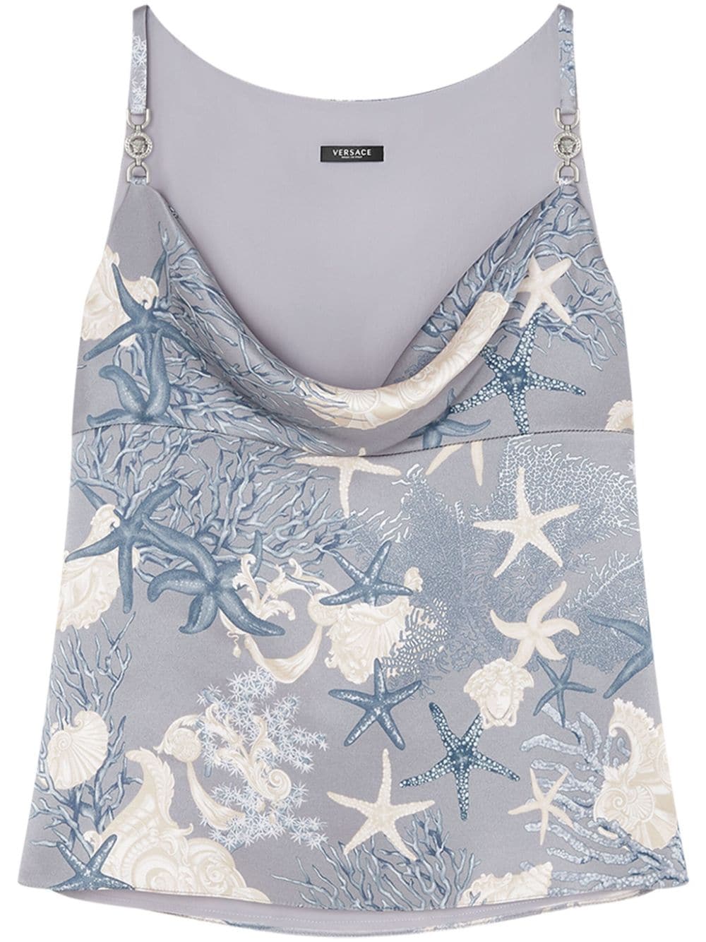 Versace  Barocco Sea cowl-neck silk top