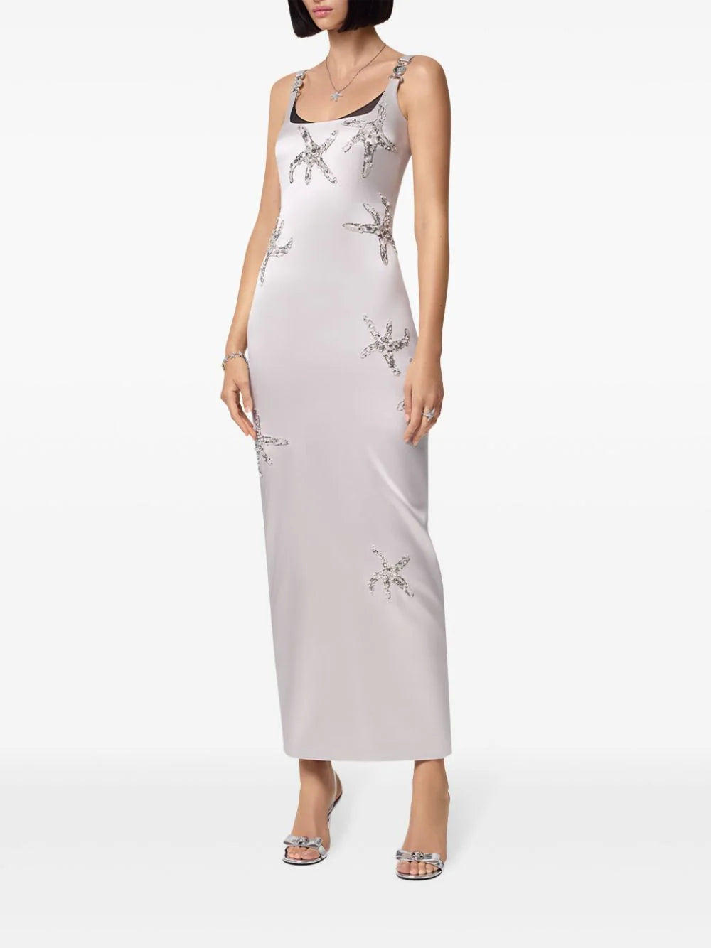 Versace  embroidered silk satin gown