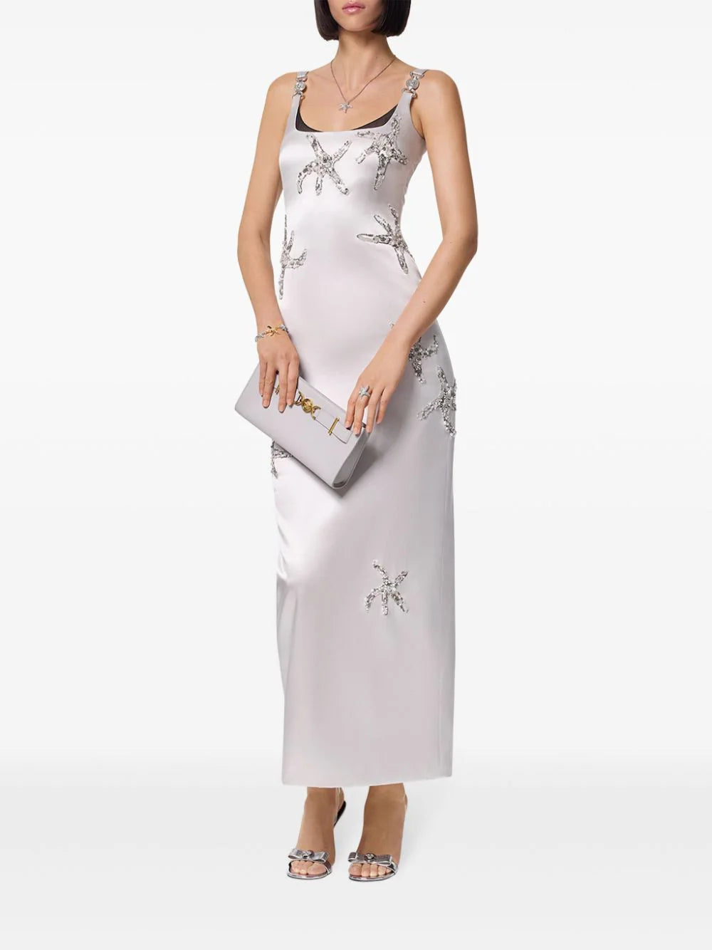 Versace  embroidered silk satin gown