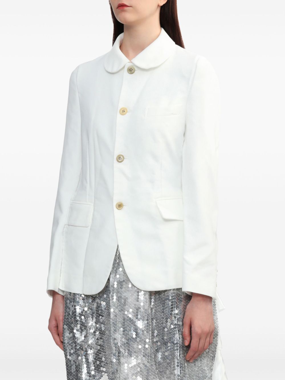 Black Comme Des Garçons rounded-collar single-breasted jacket - Image 2