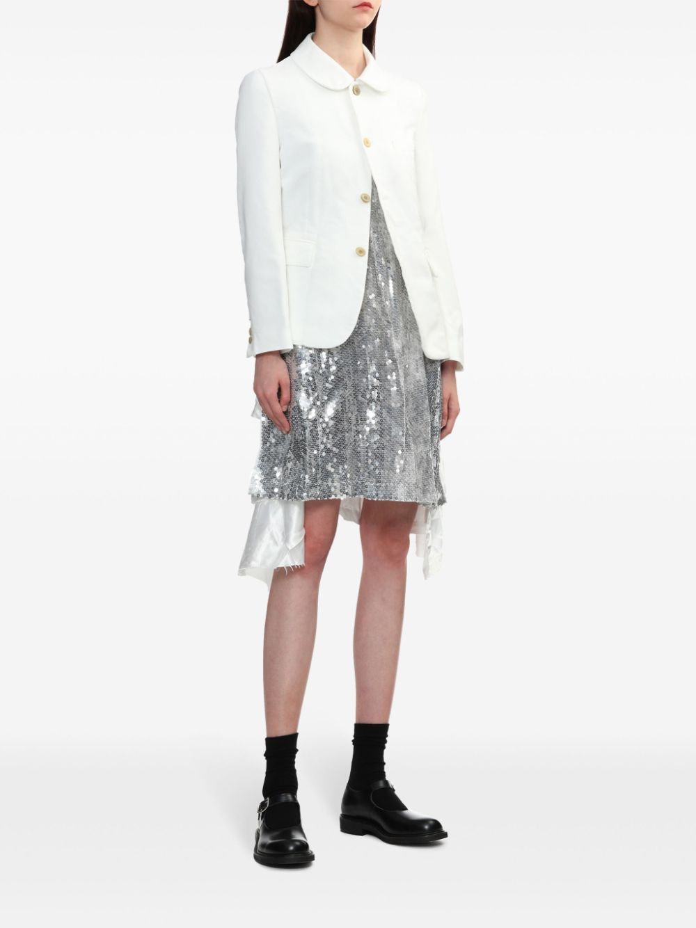 Black Comme Des Garçons rounded-collar single-breasted jacket - Image 3
