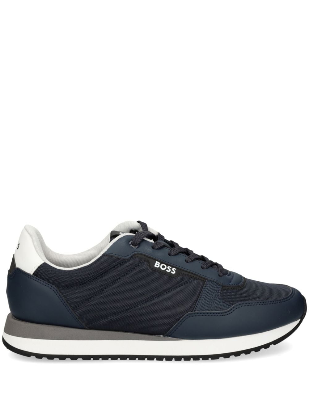 BOSS panelled logo-print sneakers