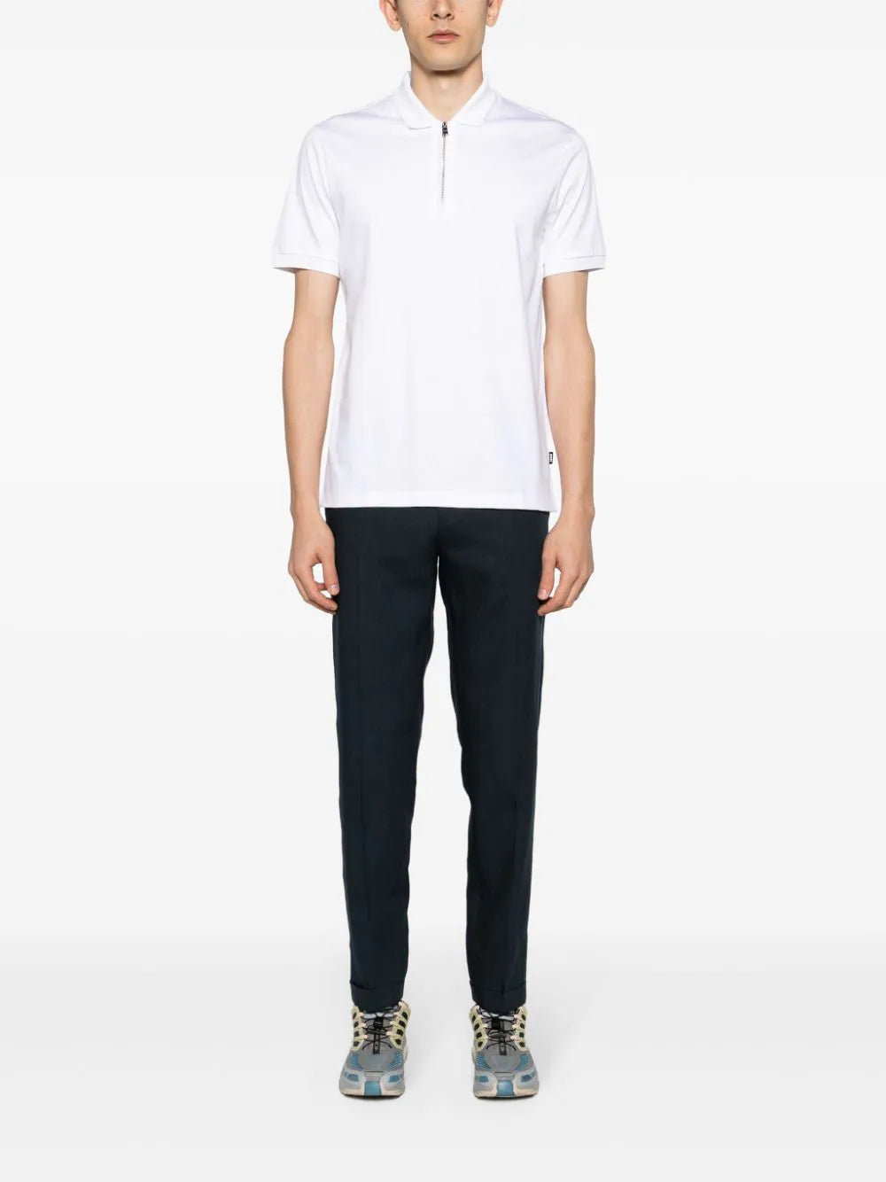 BOSS  zipped cotton polo shirt