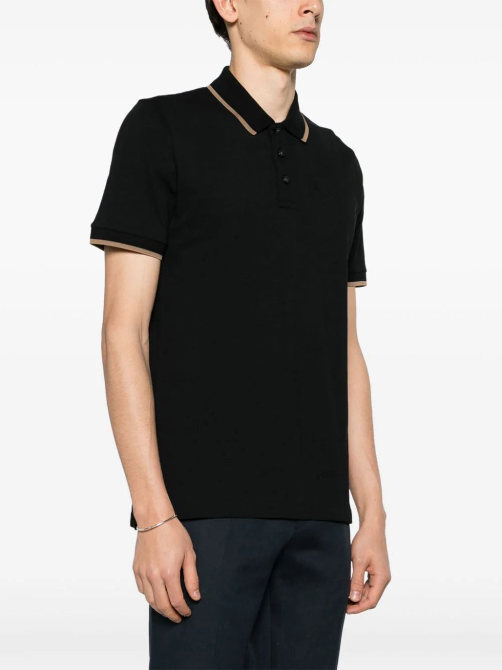 BOSS logo-embroidered cotton polo shirt