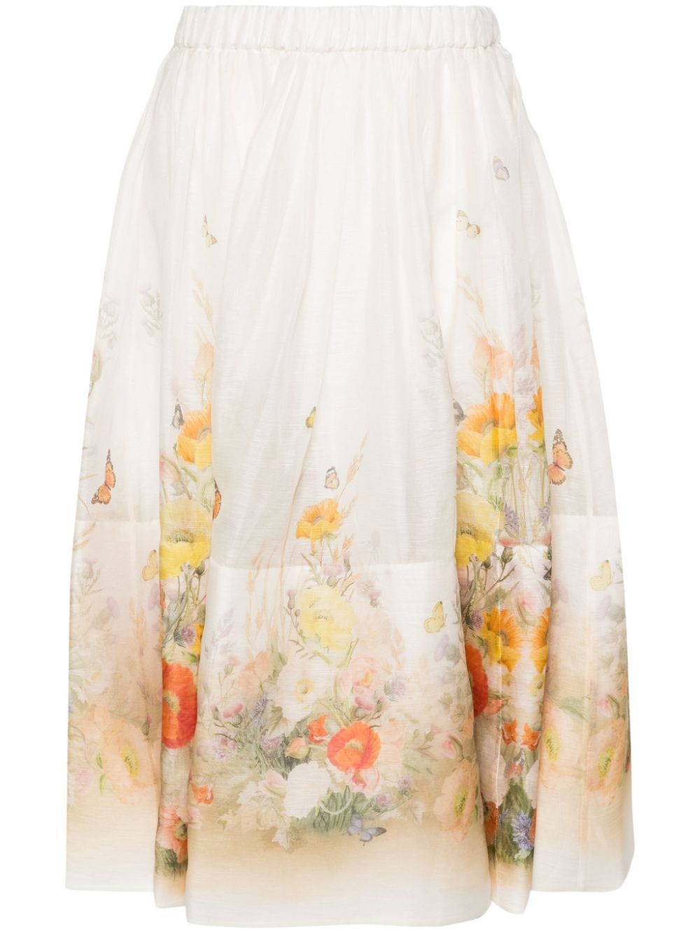 ZIMMERMANN  Tranquillity floral-print midi skirt