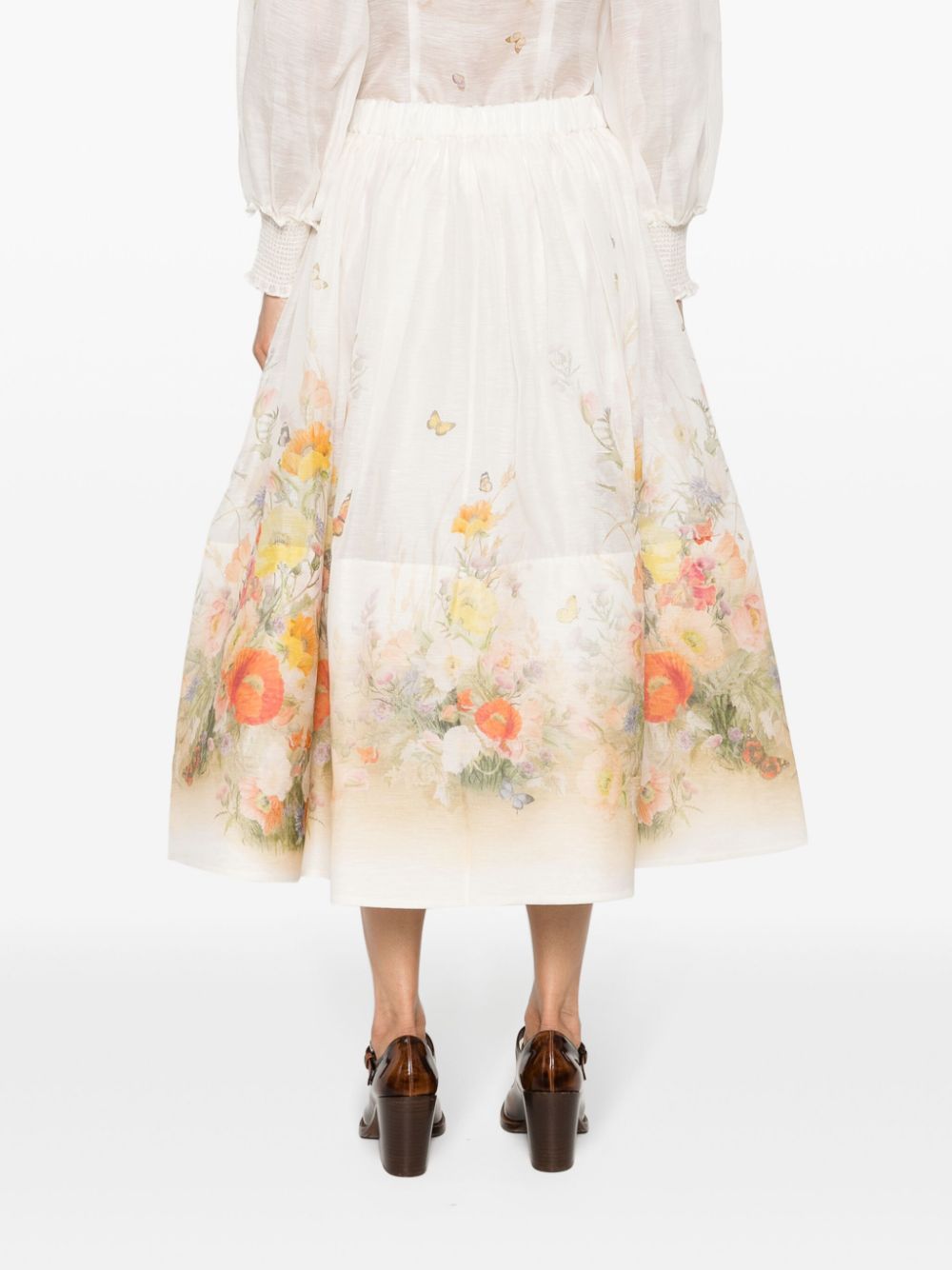 ZIMMERMANN  Tranquillity floral-print midi skirt
