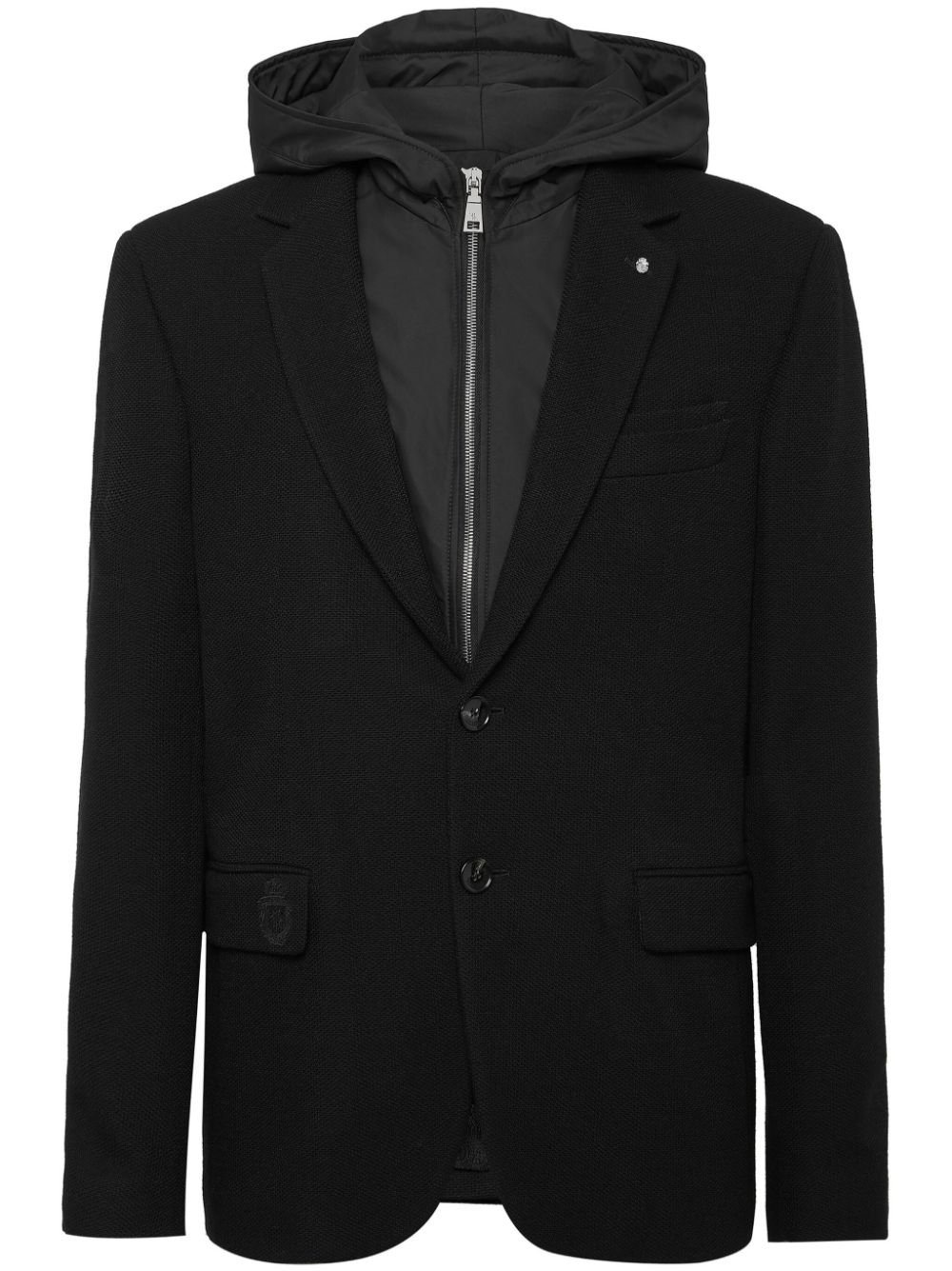 Billionaire  layered hoodie notch lapels blazer