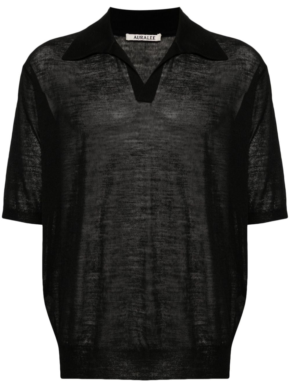 Auralee  mélange wool-blend polo shirt
