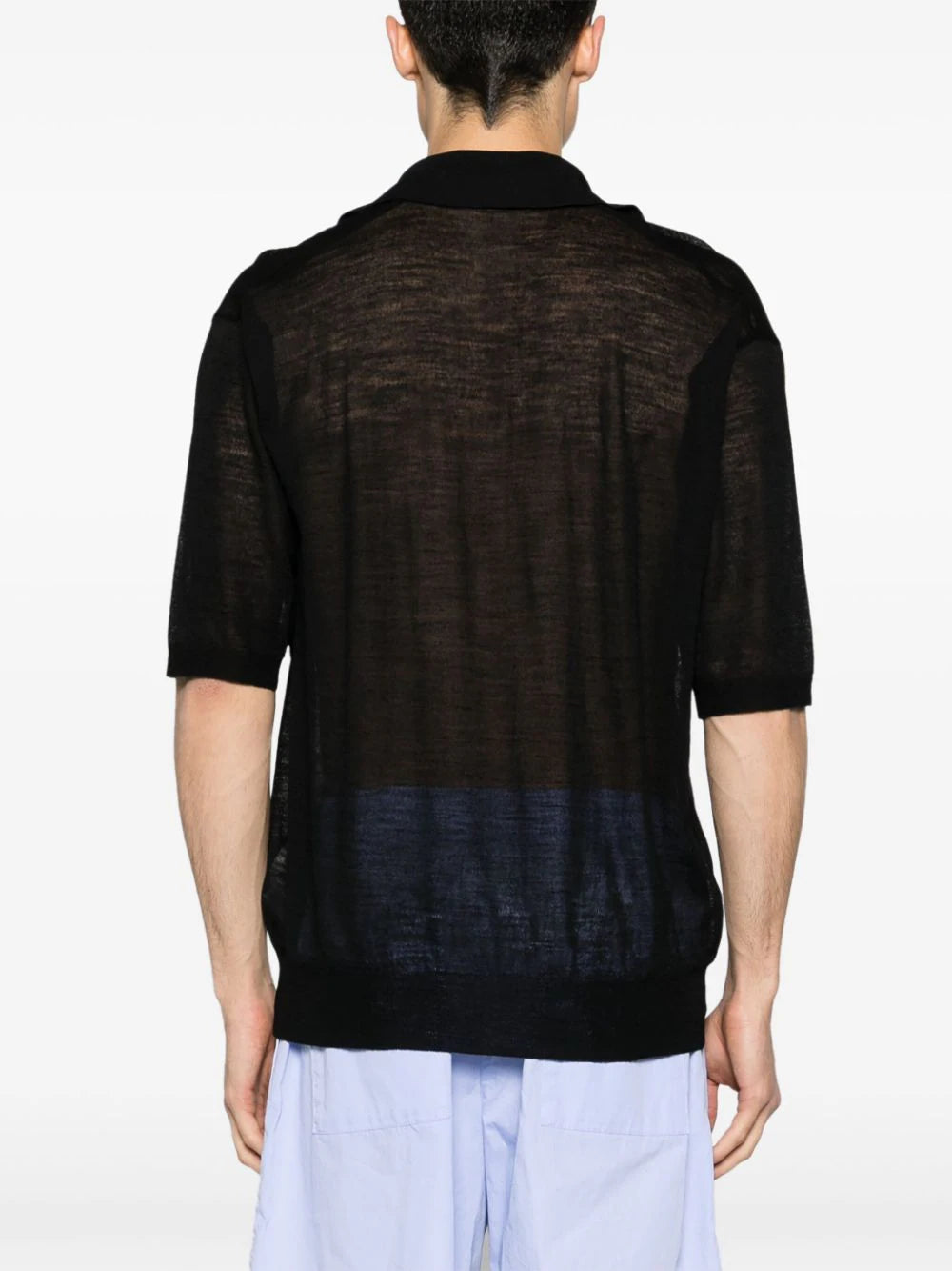 Auralee  mélange wool-blend polo shirt