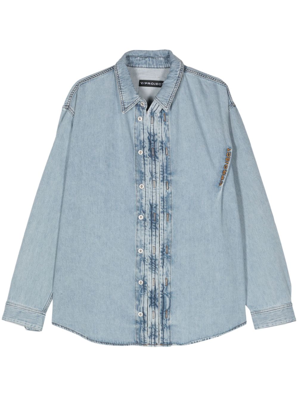 Y/Project  embroidered-logo denim shirt