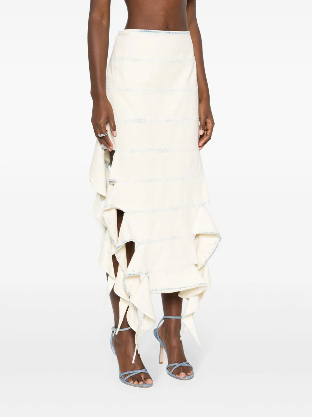 Y/Project  denim midi skirt