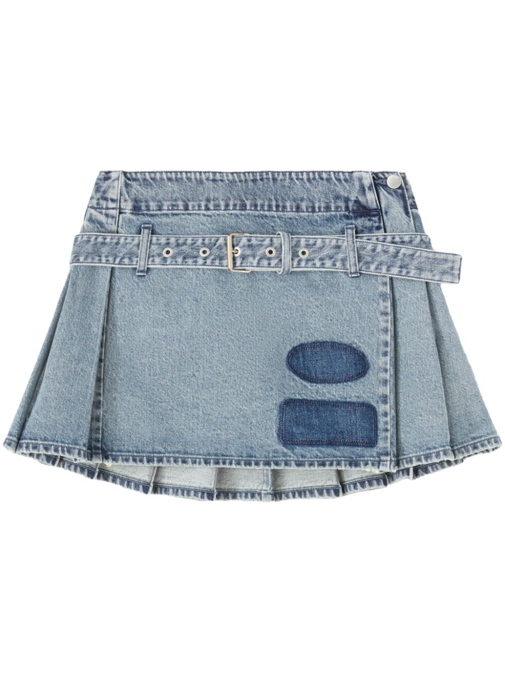 AMBUSH pleated denim miniskirt