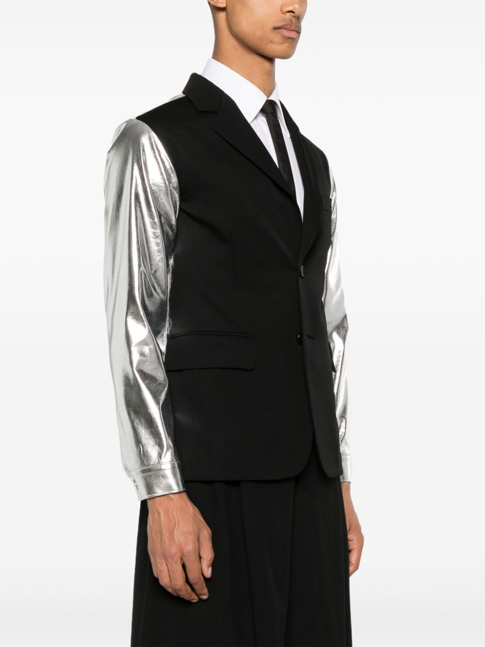 Black Comme Des Garçons patchwork panelled blazer