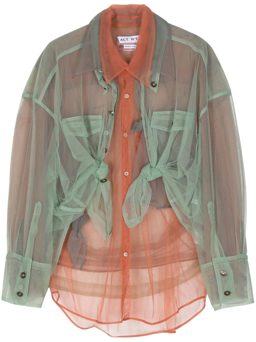 ACT Nº1  sheer layered shirt