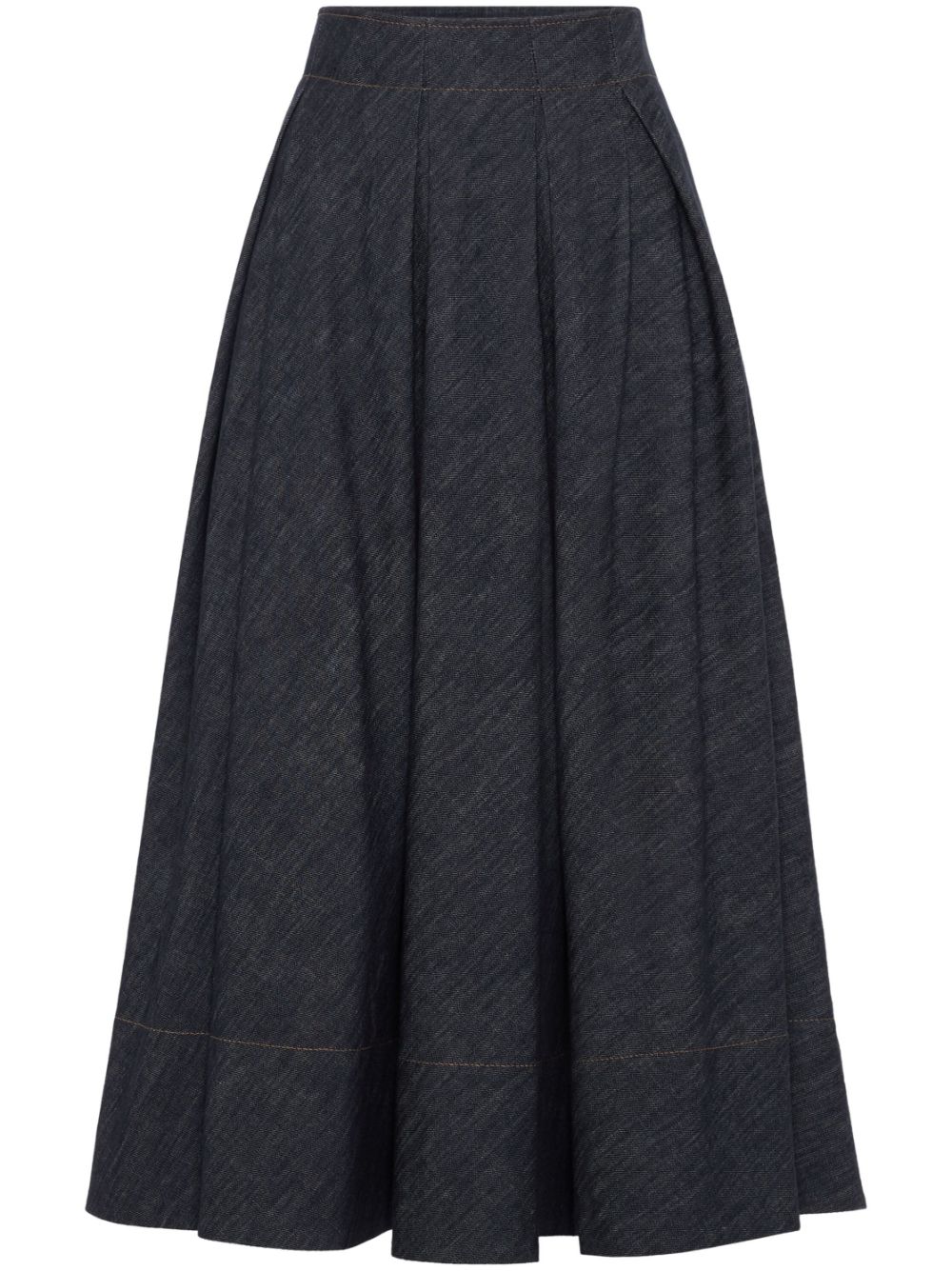 Brunello Cucinelli  pleated denim midi skirt