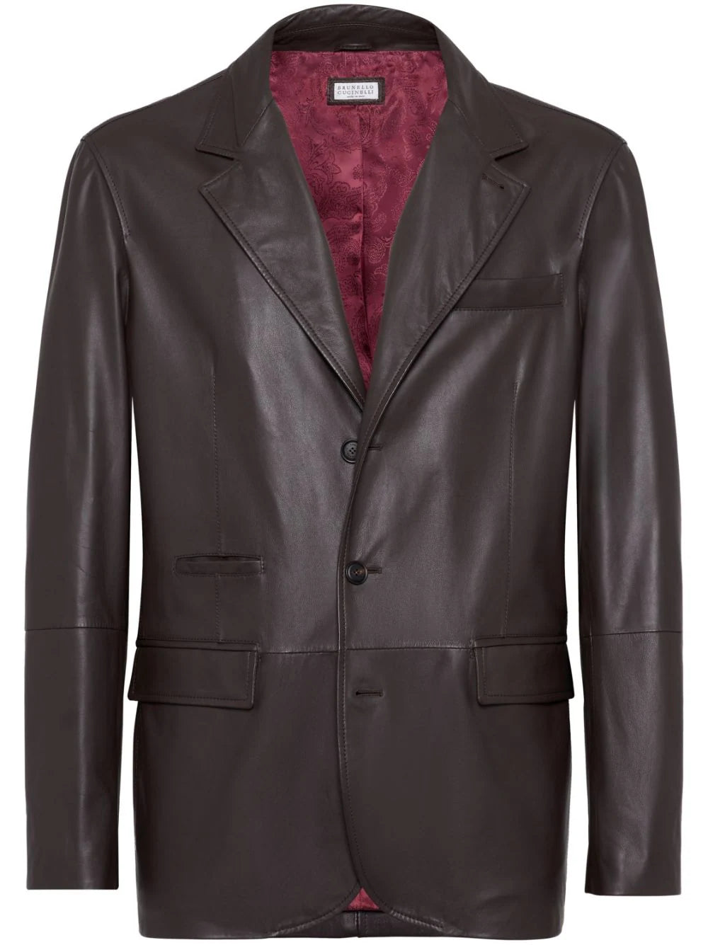 Brunello Cucinelli  single-breasted leather blazer