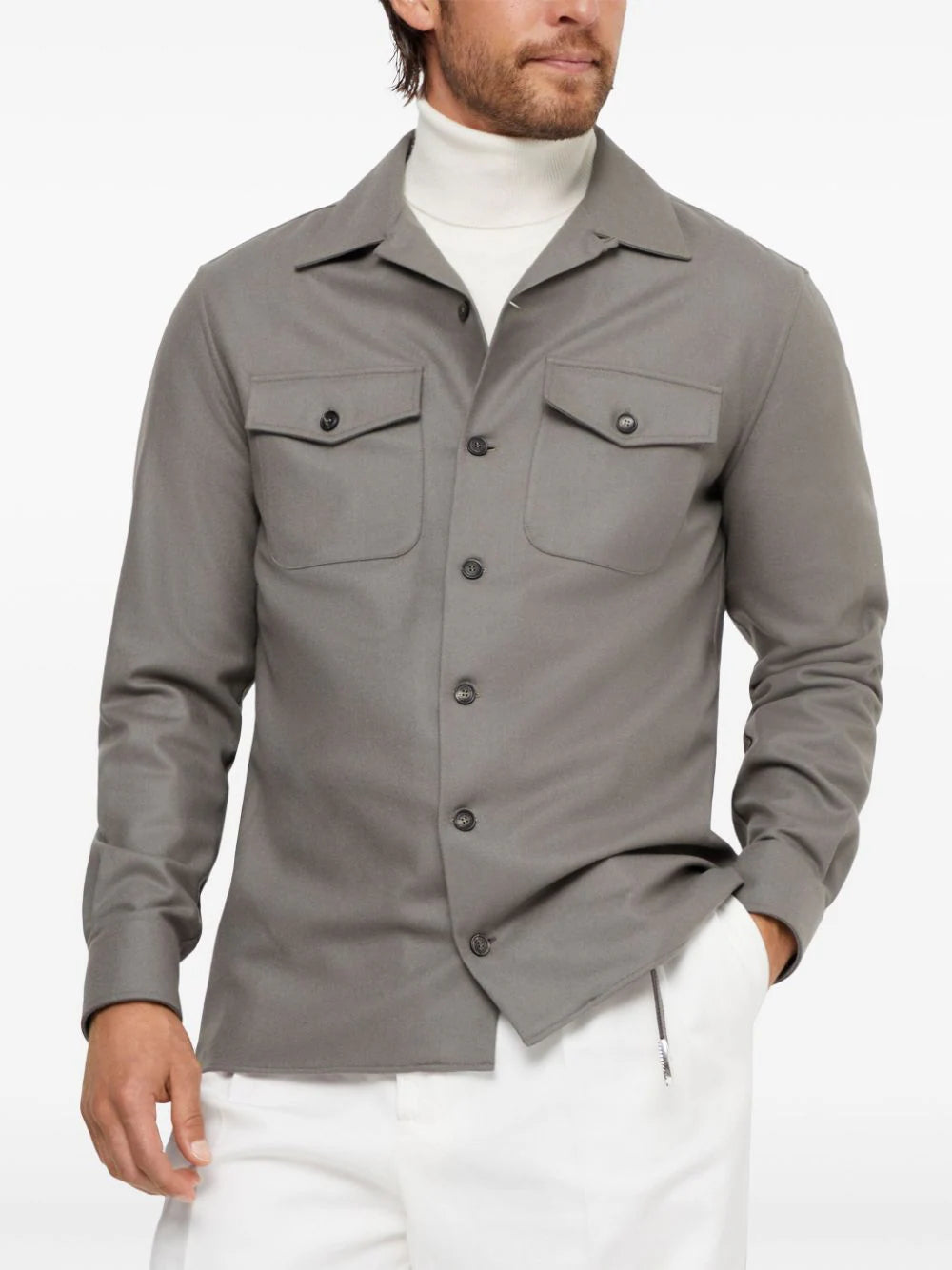 Brunello Cucinelli  camp-collar long-sleeve shirt