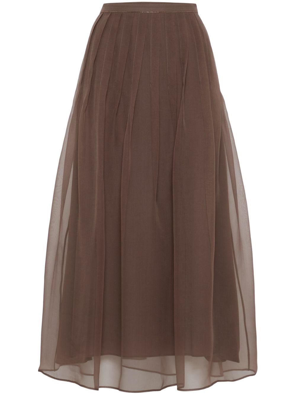 Brunello Cucinelli  pleated silk midi skirt
