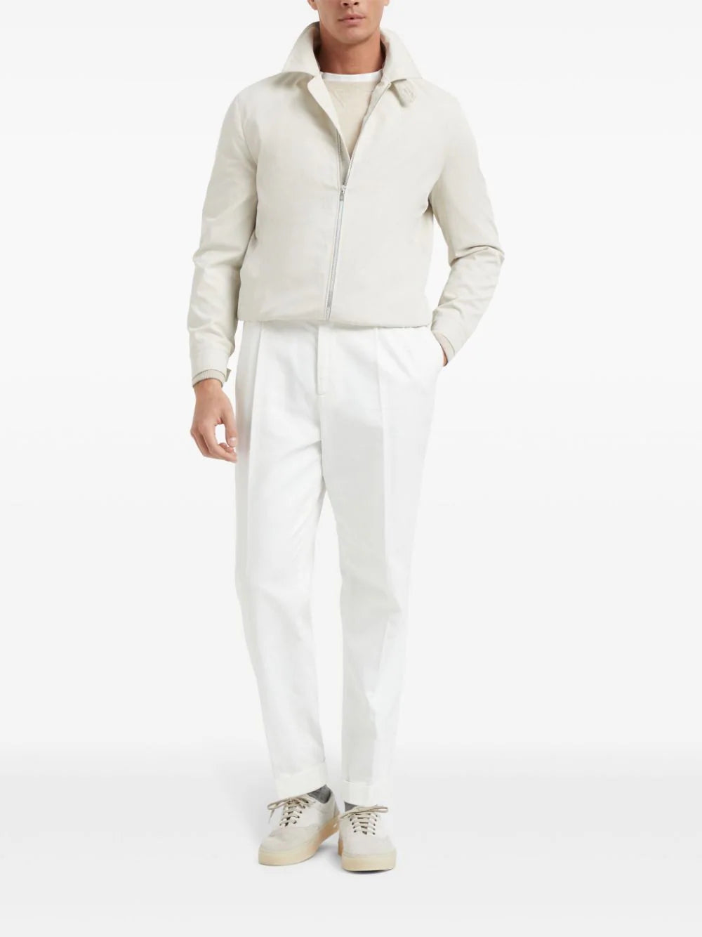 Brunello Cucinelli  spread-collar zipped jacket