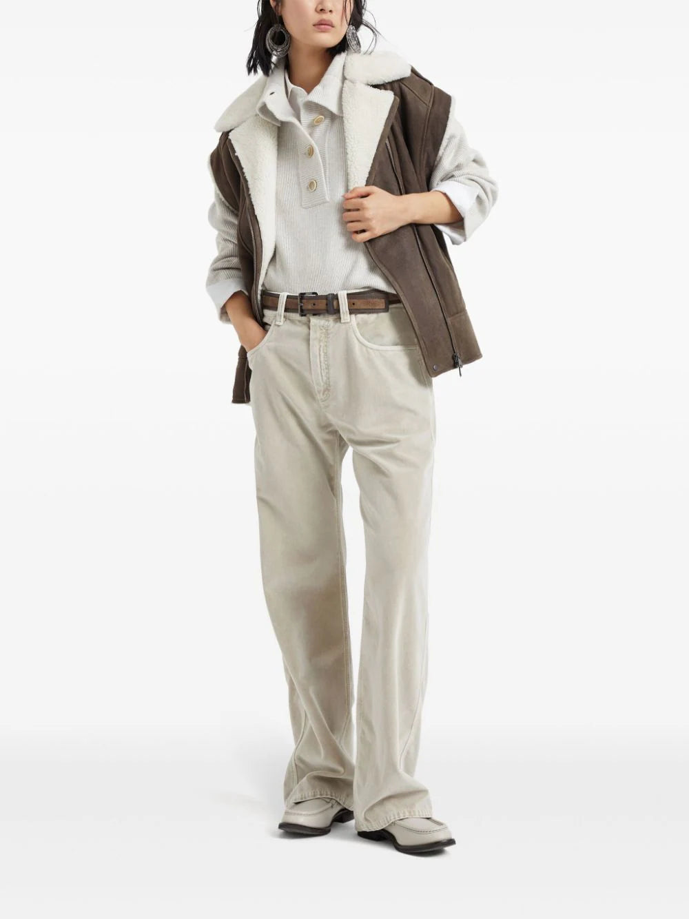 Brunello Cucinelli mid-rise cotton trousers