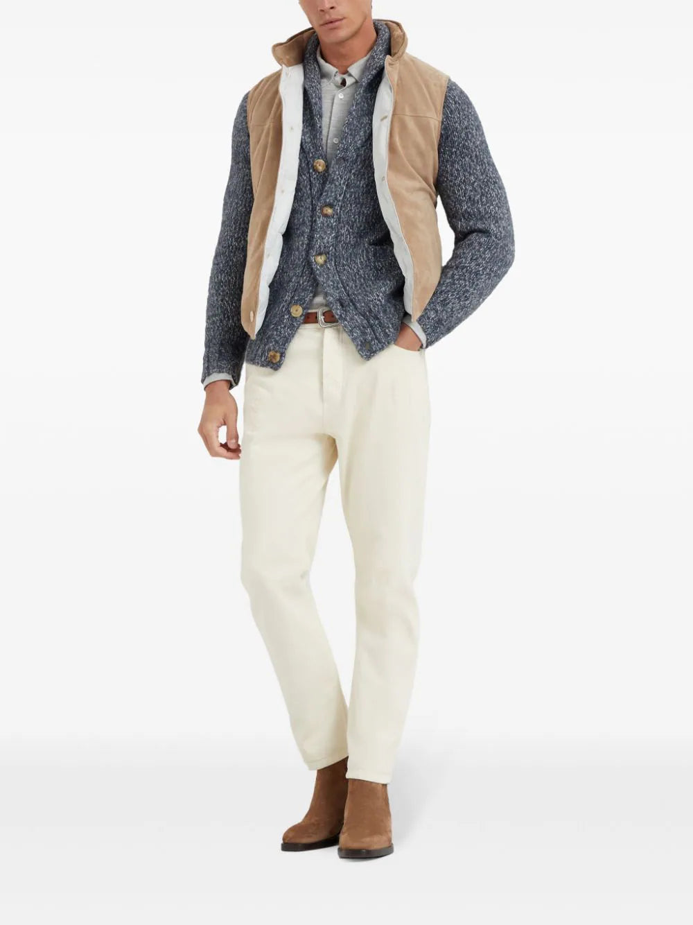 Brunello Cucinelli padded leather gilet