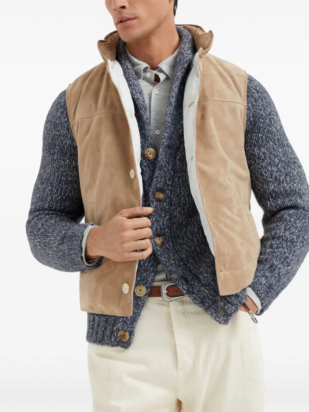 Brunello Cucinelli padded leather gilet