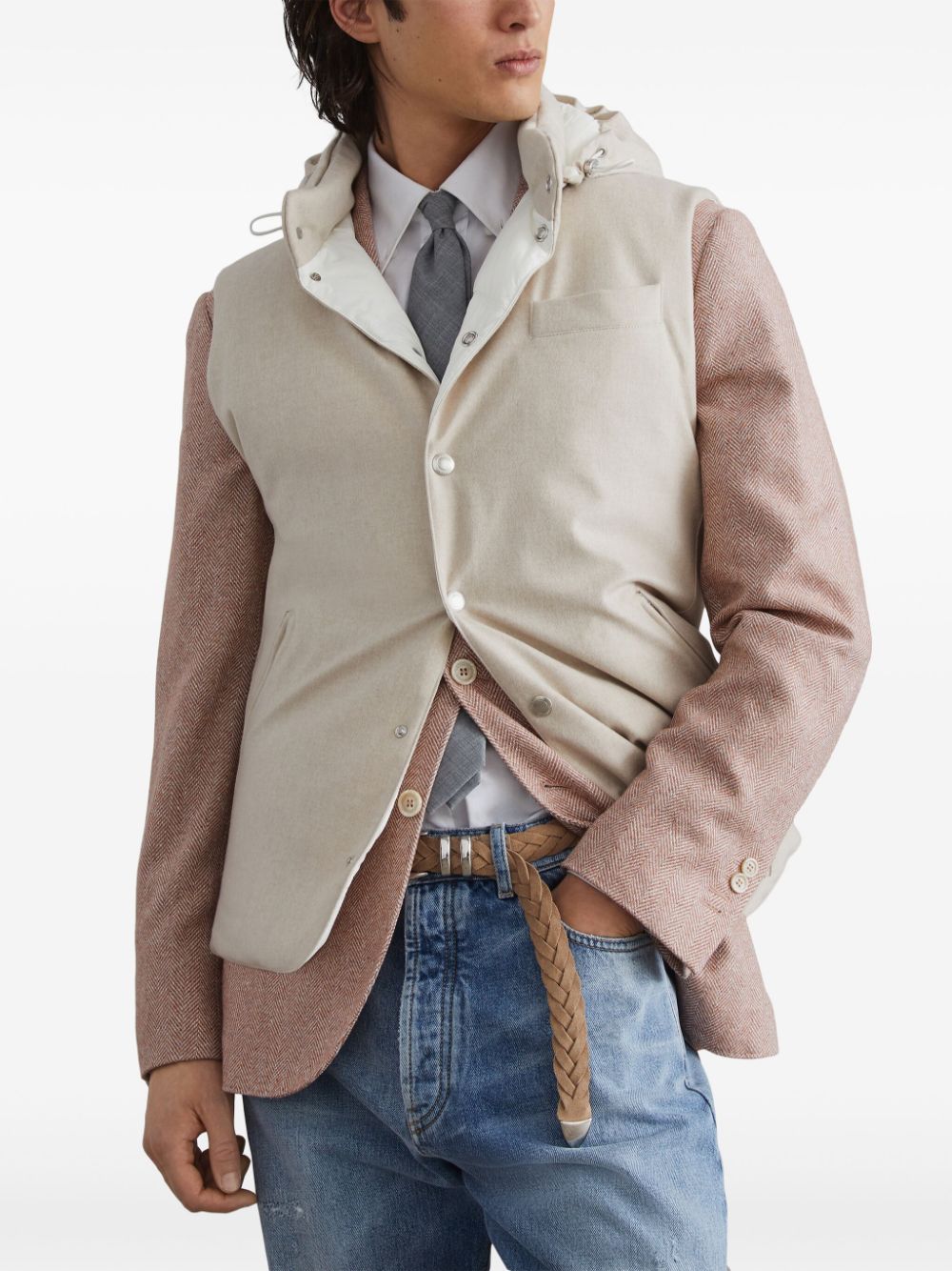 Brunello Cucinelli padded hooded wool gilet